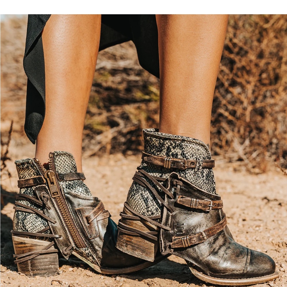 Freebird Crue bootie in olive multi